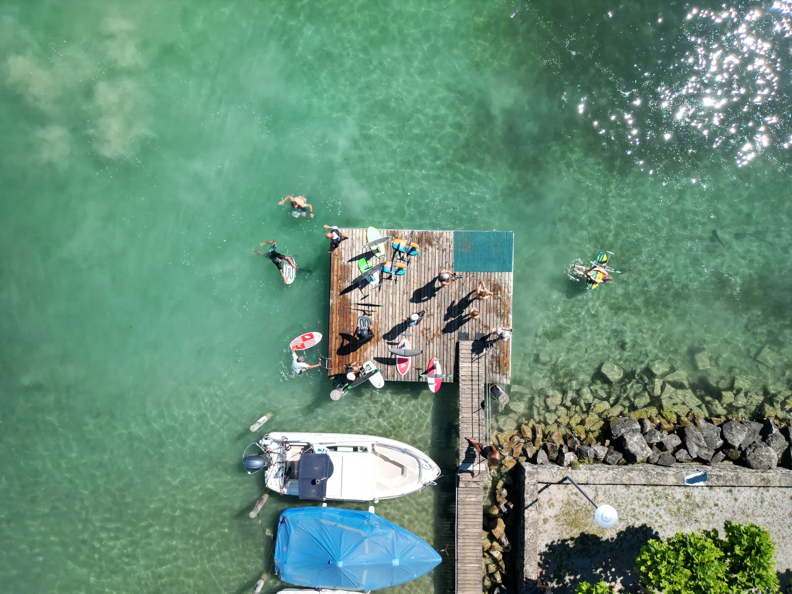 Dock Indiana — point de départ du pump foil