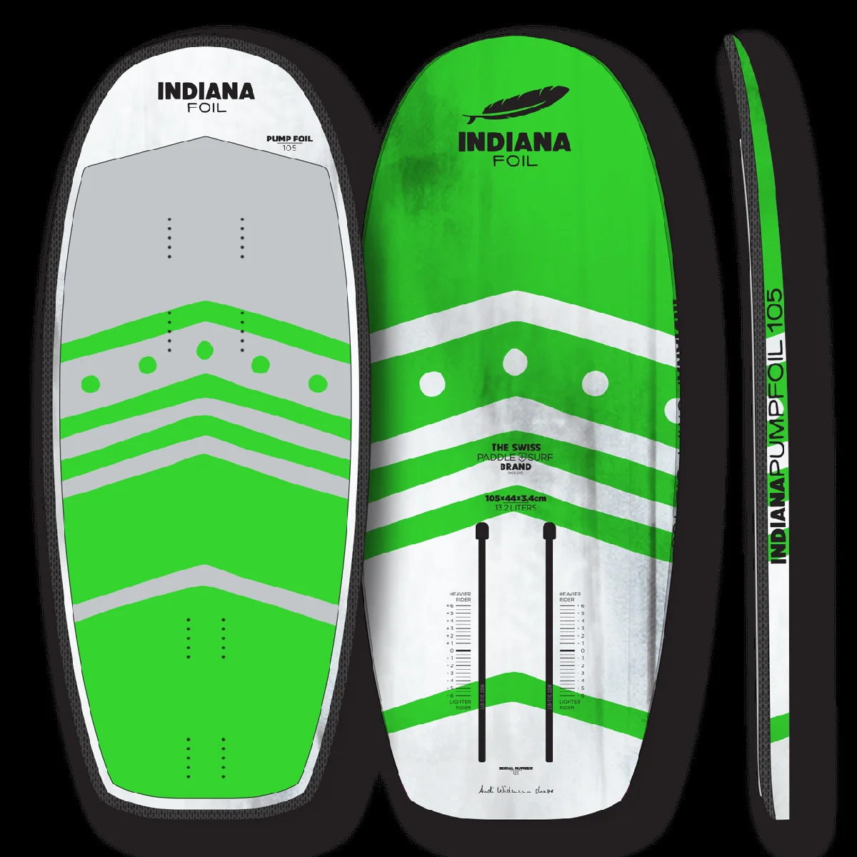 Board de pump foil Indiana en carbone