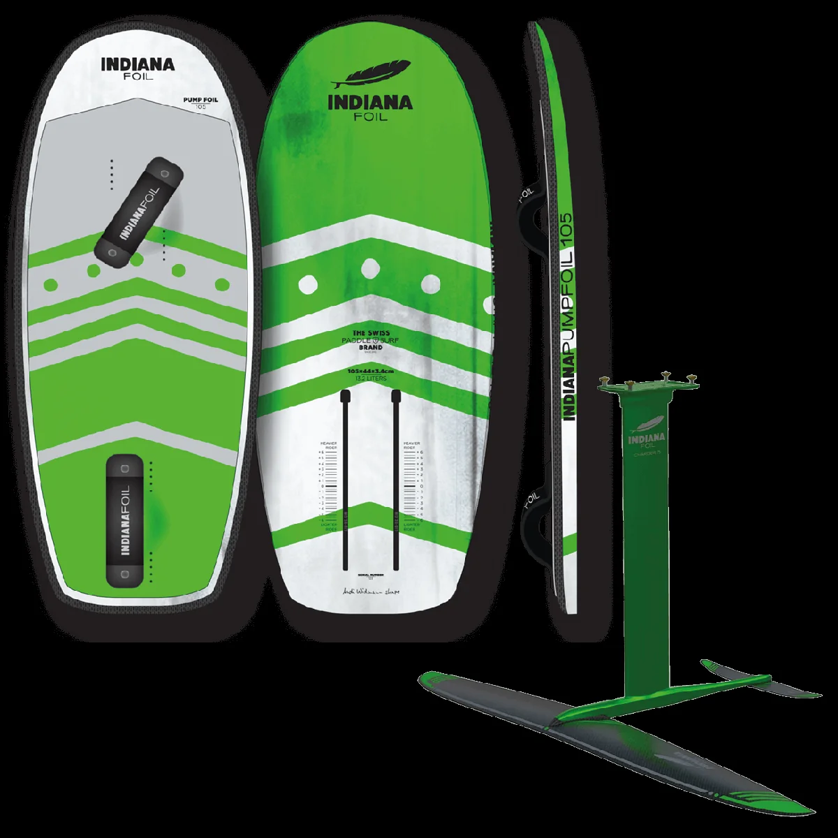 Pack pump foil débutant Indiana : foil Manta XL et board 105 litres